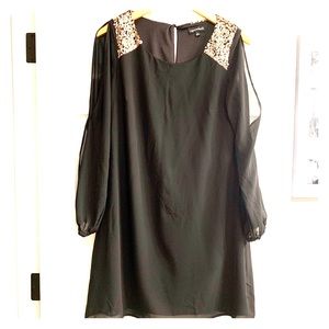 Long Sleeve Mini Black Dress